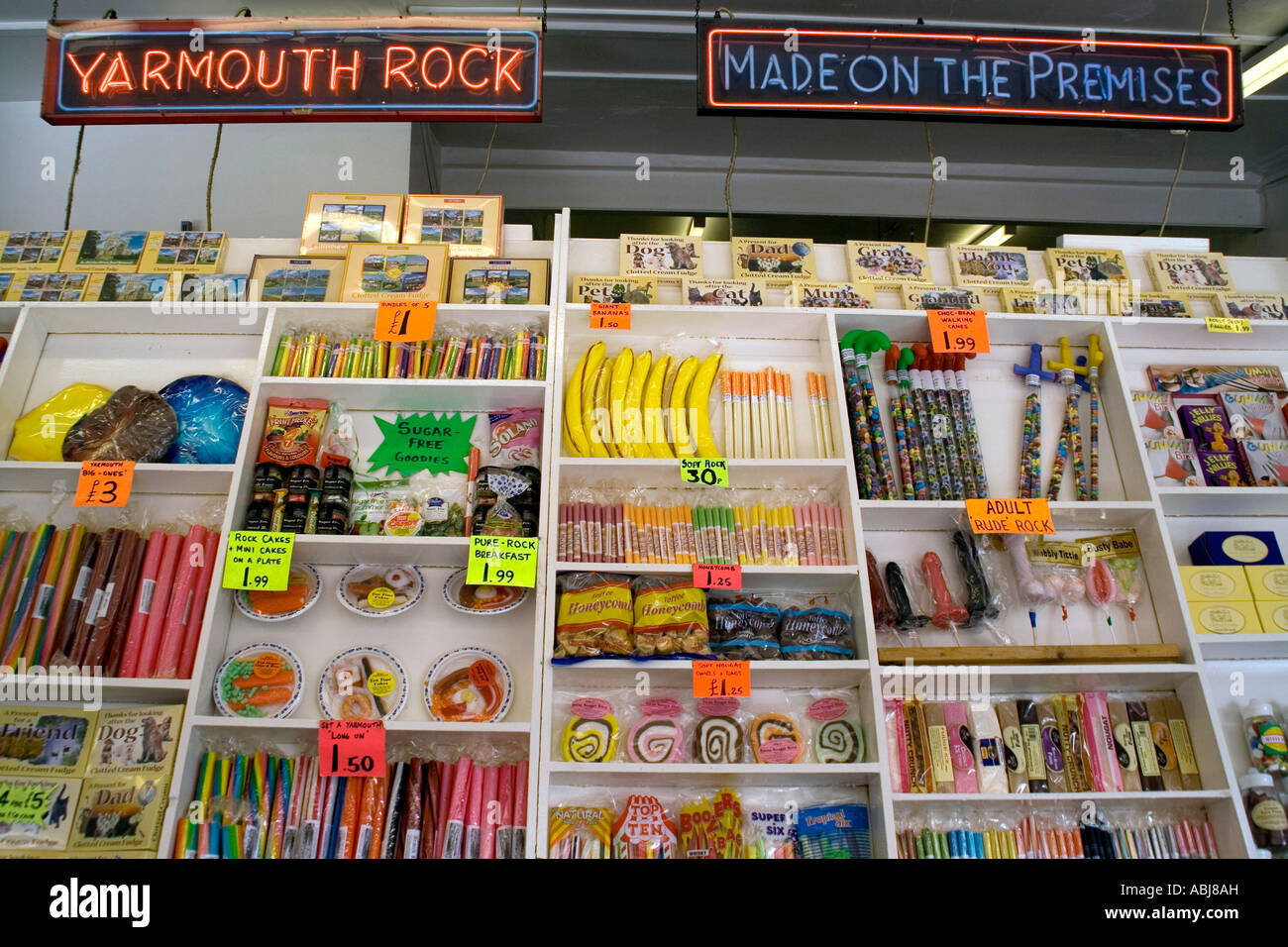 Traditional Rock shop in Regent Road Great Yarmouth Norfolk UK Stock