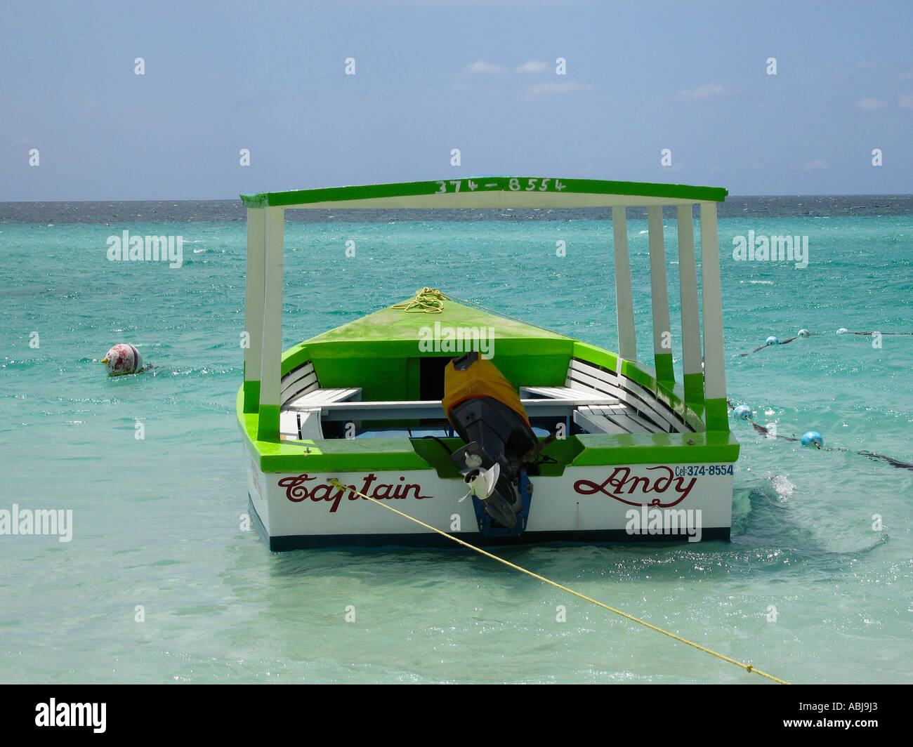 Glass bottom boat Negril Jamaica Stock Photo Alamy