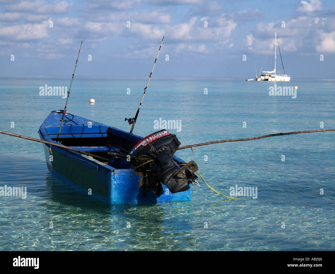 Fishing boat Negril Jamaica Stock Photo Alamy
