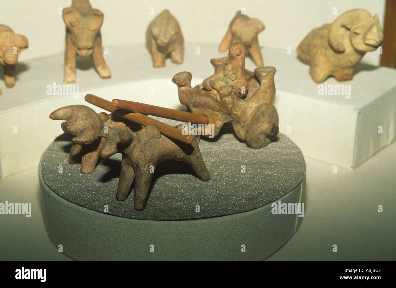 Artifacts unearthed at Mohen-jodaro, Indus Valley, Pakistan Stock Photo