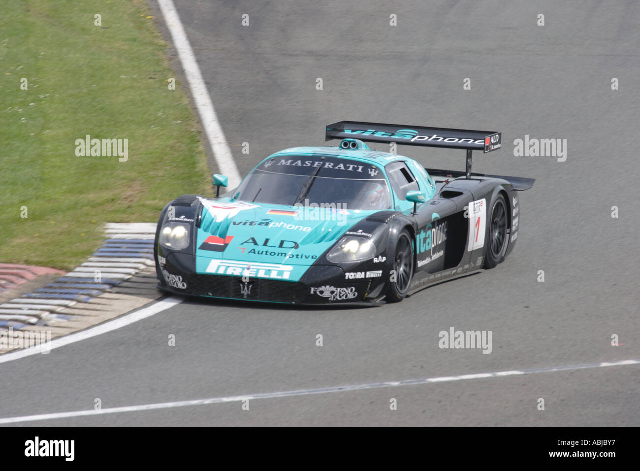 Car No 1 Maserati MC 12 GT1 drivers Michael Bartels and Andrea Bertolini FIA GT Championship round 1 at Silverstone May 2006 Stock Photo