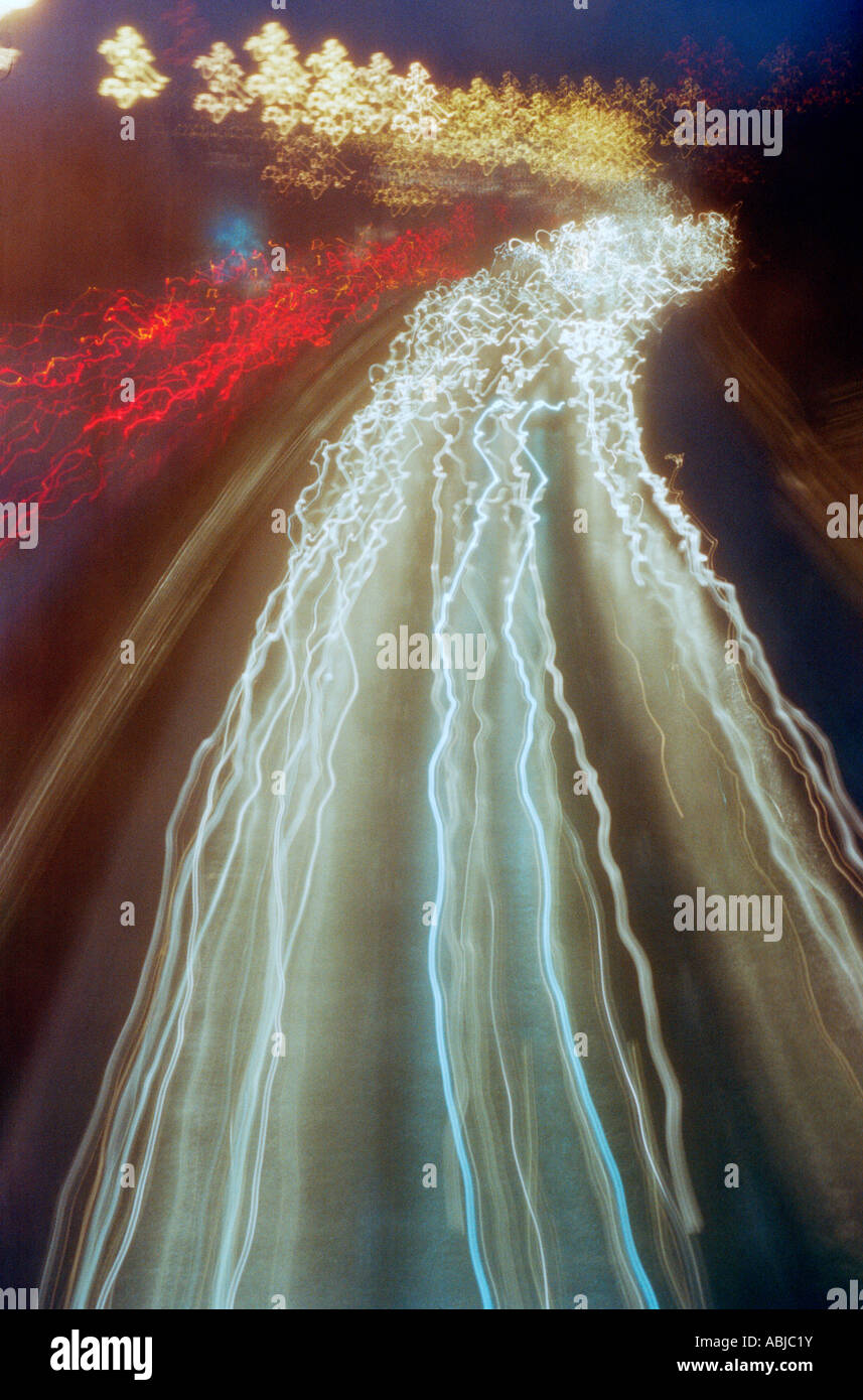 Erratic motorway lights Stock Photo