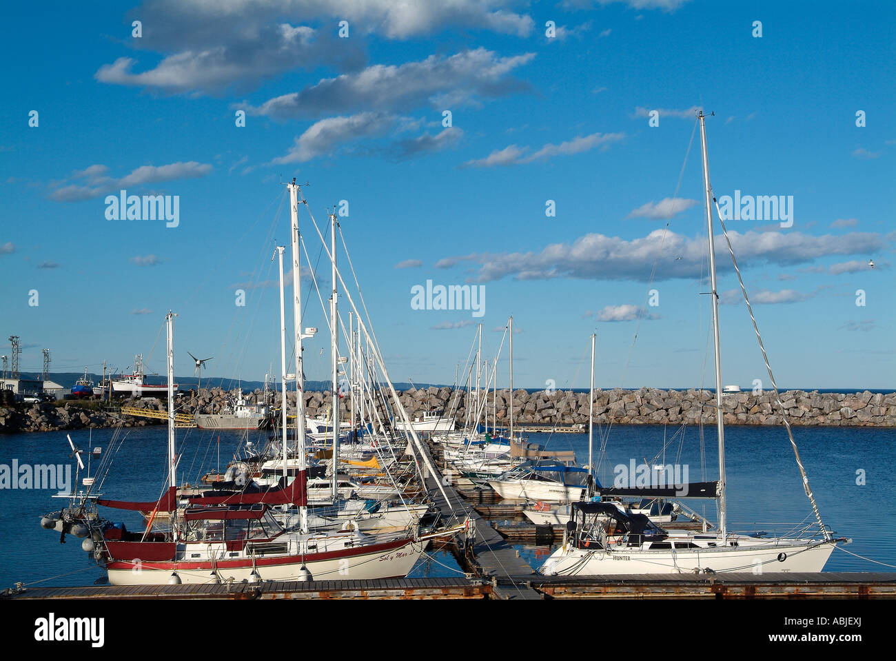 Harbour of Baie Comeau, North Quebec Stock Photo Alamy