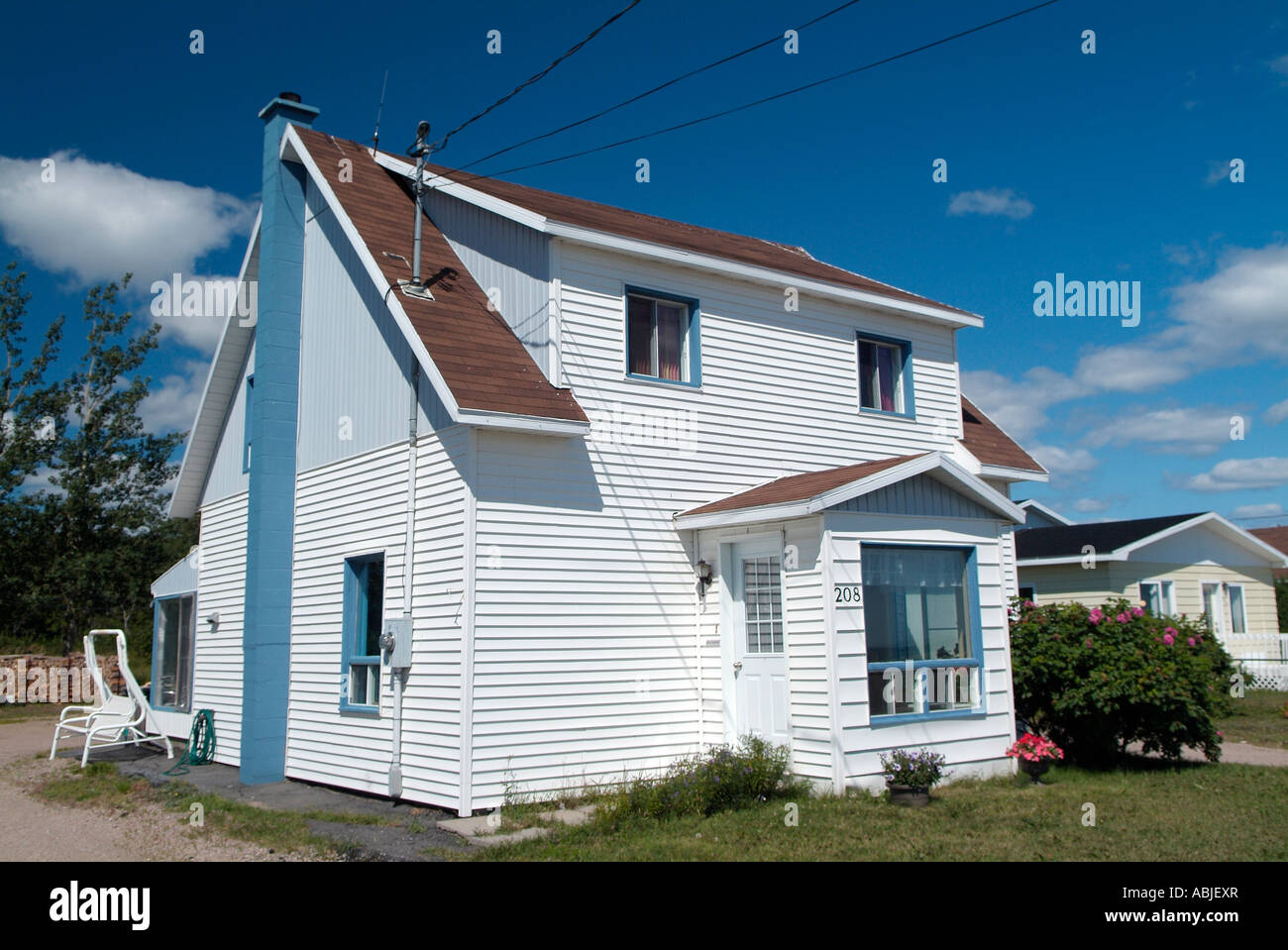 Typical wooden house of Baie Comeau, Quebec Stock Photo Alamy