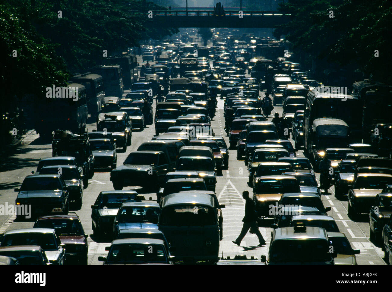 Traffic Jam in Bangkok Thailand Stock Photo
