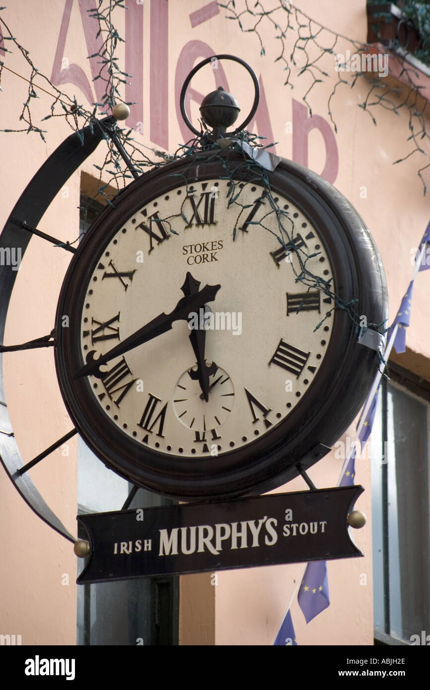 Pub Clock Face Cork Ireland Stock Photo Alamy