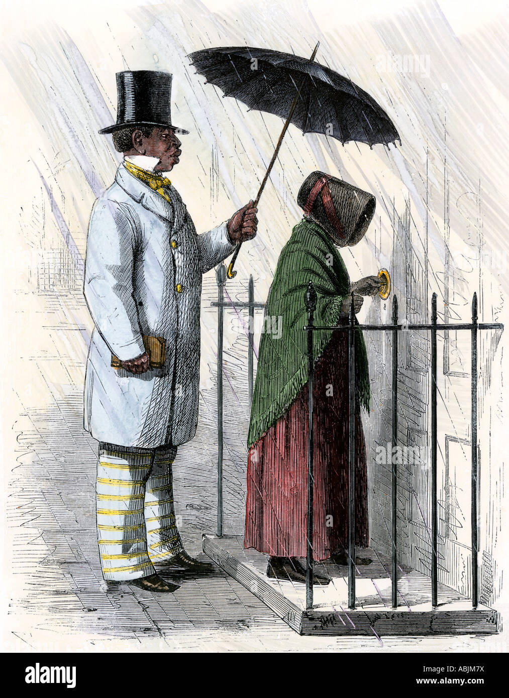 AfricanAmerican slave in the role of personal servant holding an