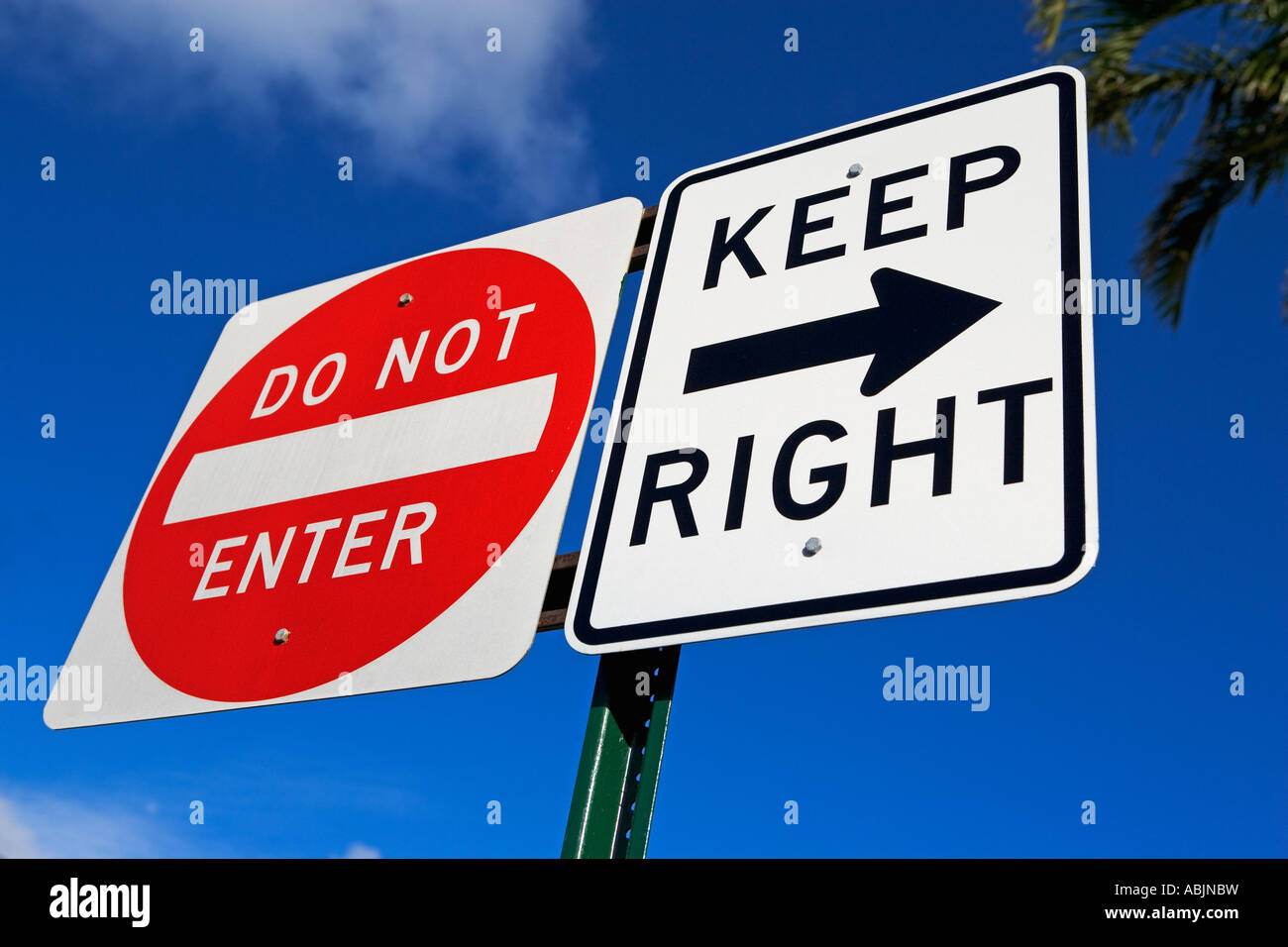 Do Not Enter and Keep Right street signs Stock Photo Alamy