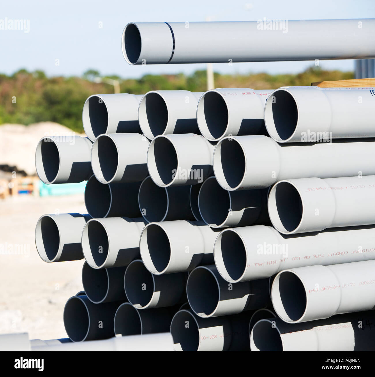 Close up of stack of pipes Stock Photo - Alamy