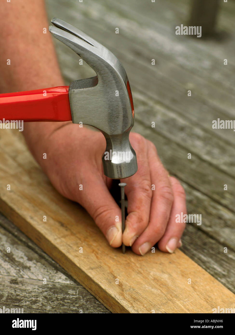 Hammer Hitting Nail Stock Photo Alamy