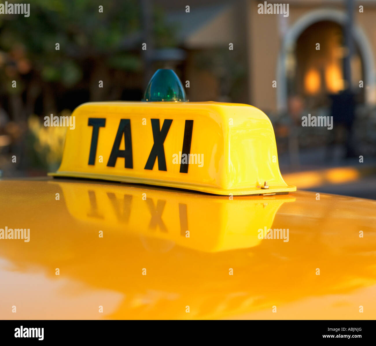 Close up of taxi cab light Stock Photo Alamy