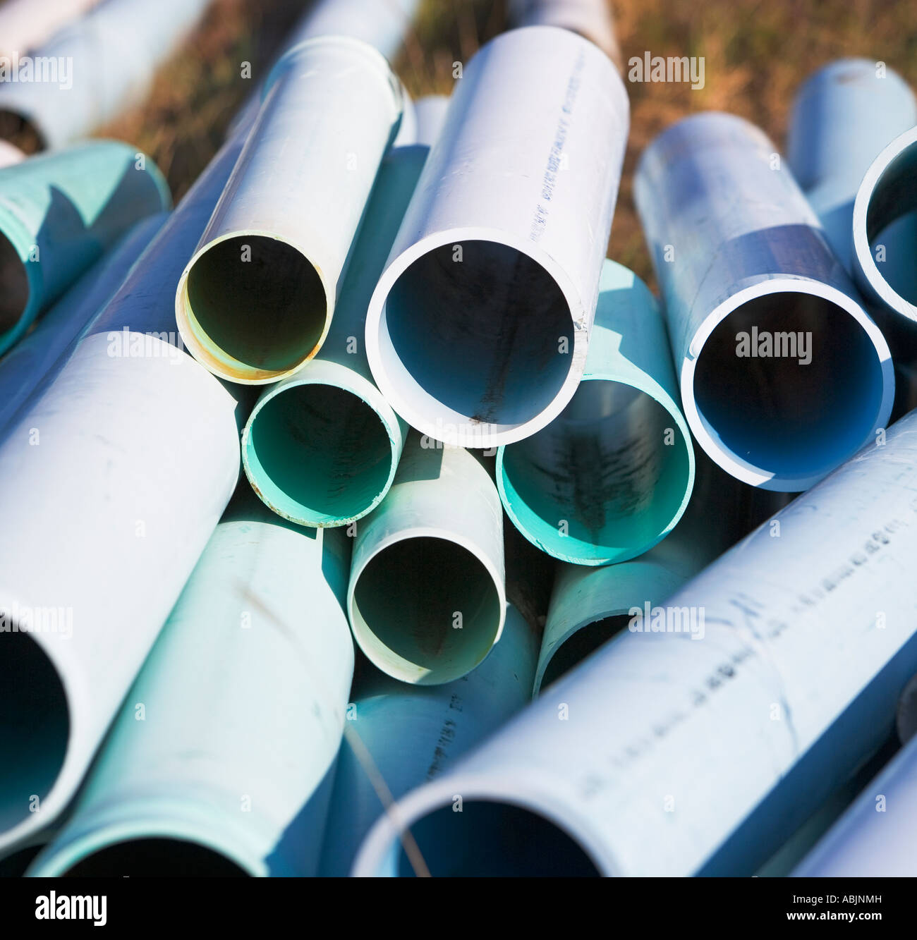 Stack of PVC piping Stock Photo Alamy