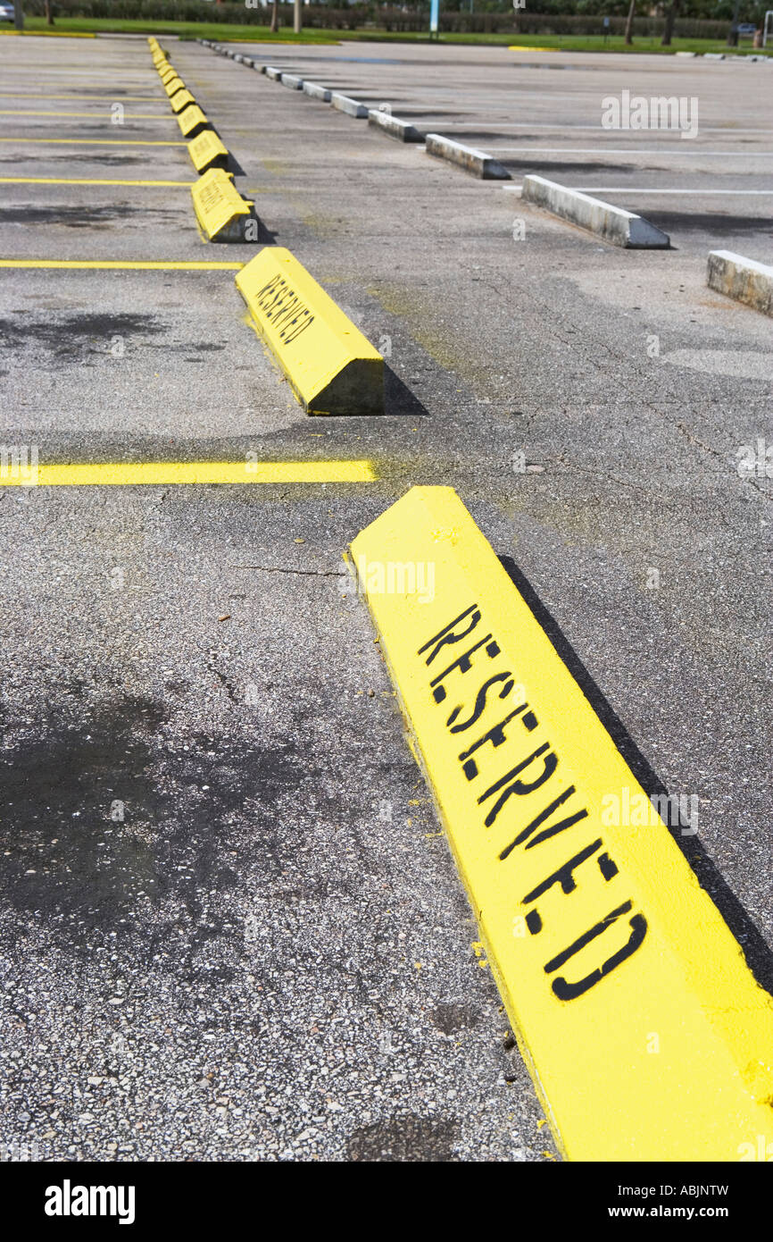 Row of Reserved parking spaces Stock Photo Alamy
