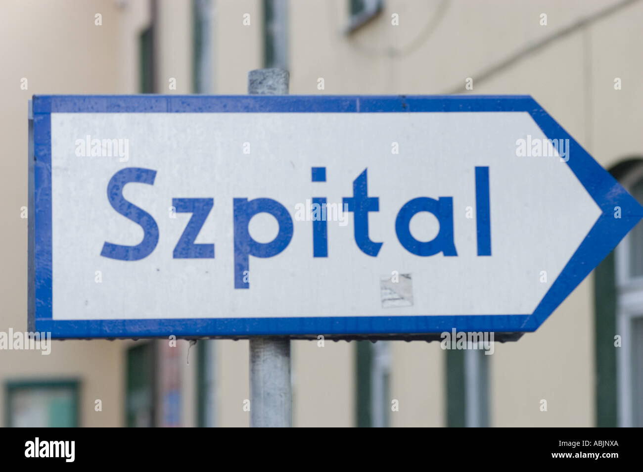 Hospital Szpital Polish language sign Poland Stock Photo