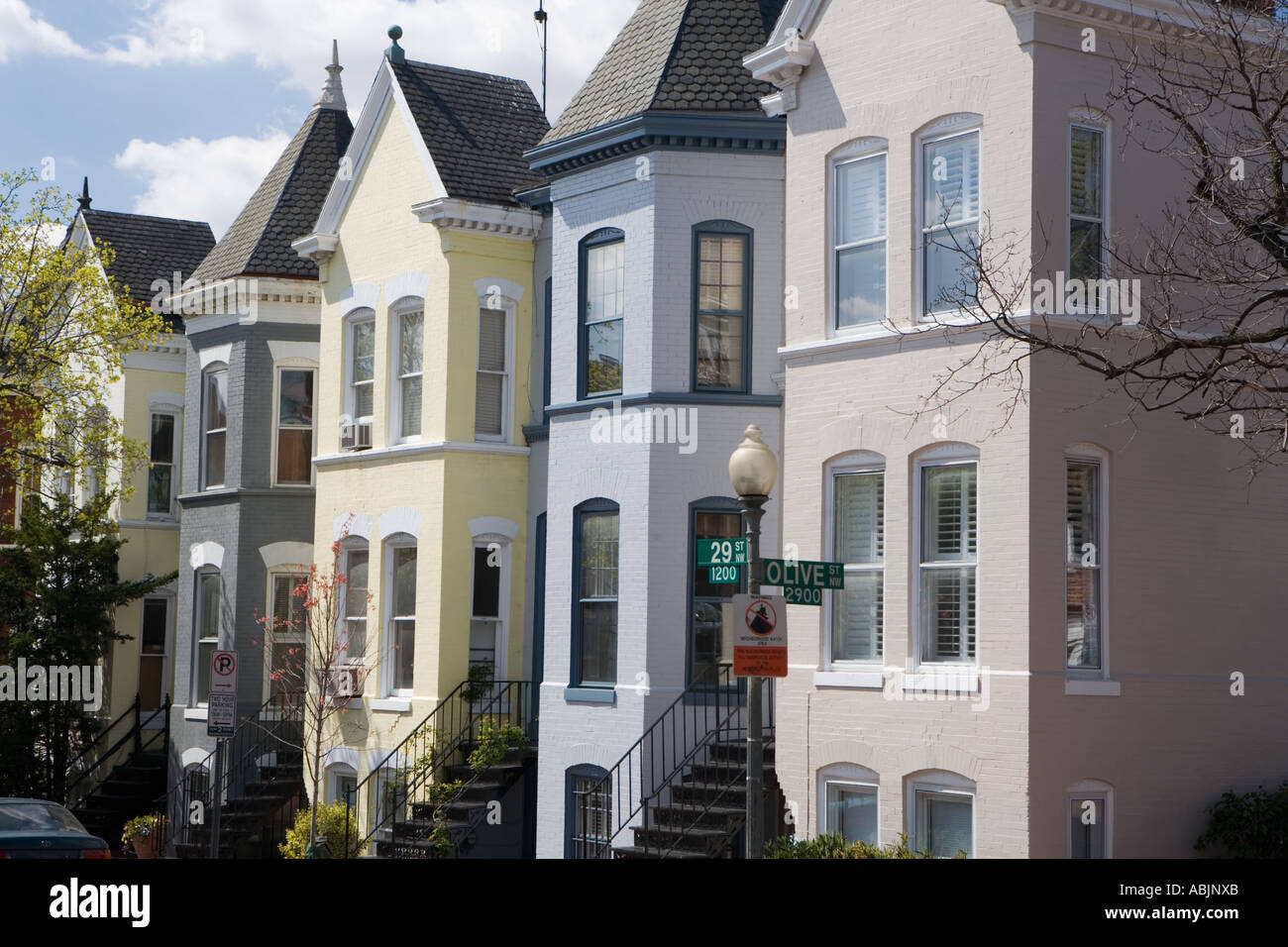 Wooden houses Washington USA Stock Photo Alamy