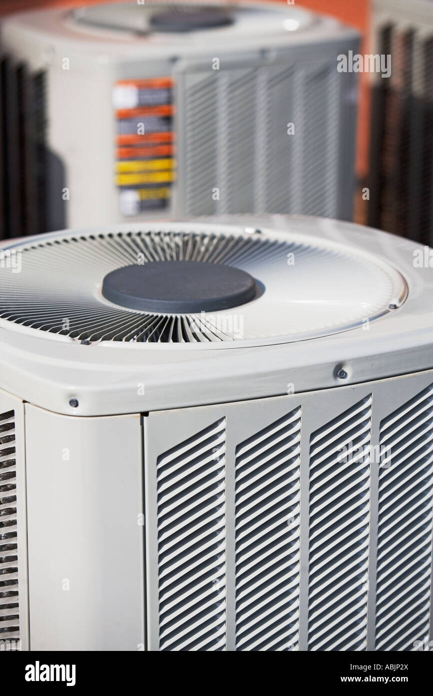 Close up of outdoor air conditioning unit Stock Photo Alamy
