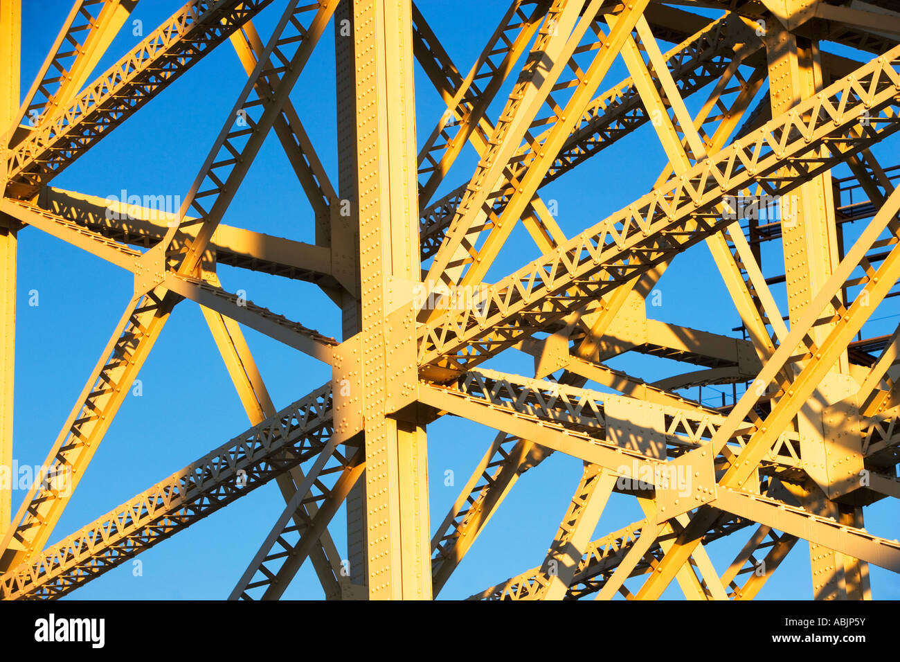 Low angle view of steel girders Stock Photo Alamy