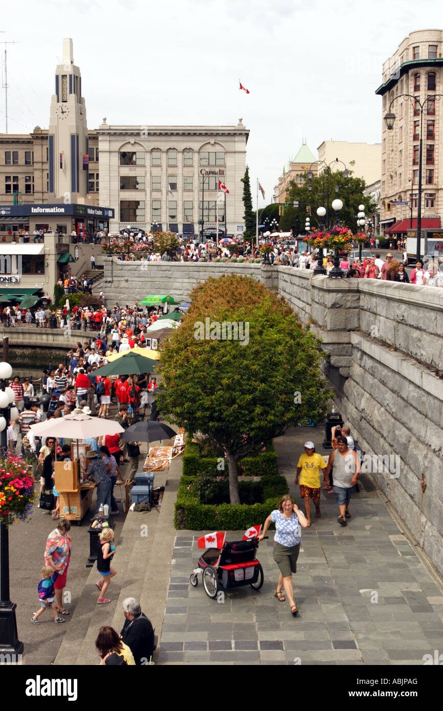 People in downtown Victoria during Canada Day celebration Stock Photo ...
