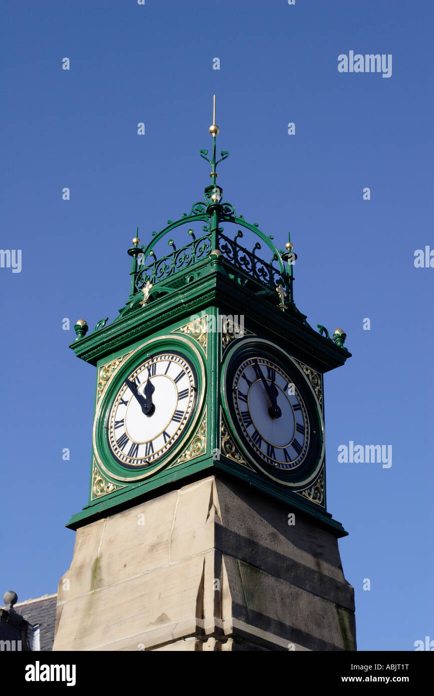 Otley market place clock Stock Photo Alamy