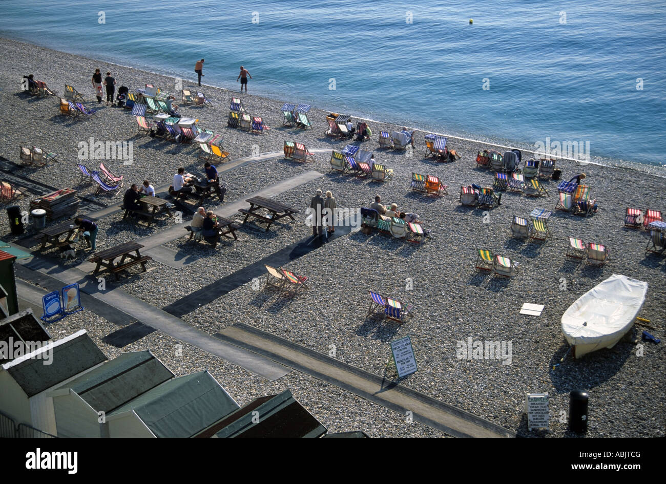 The beach at the resort of Beer, Devon, UK Stock Photo