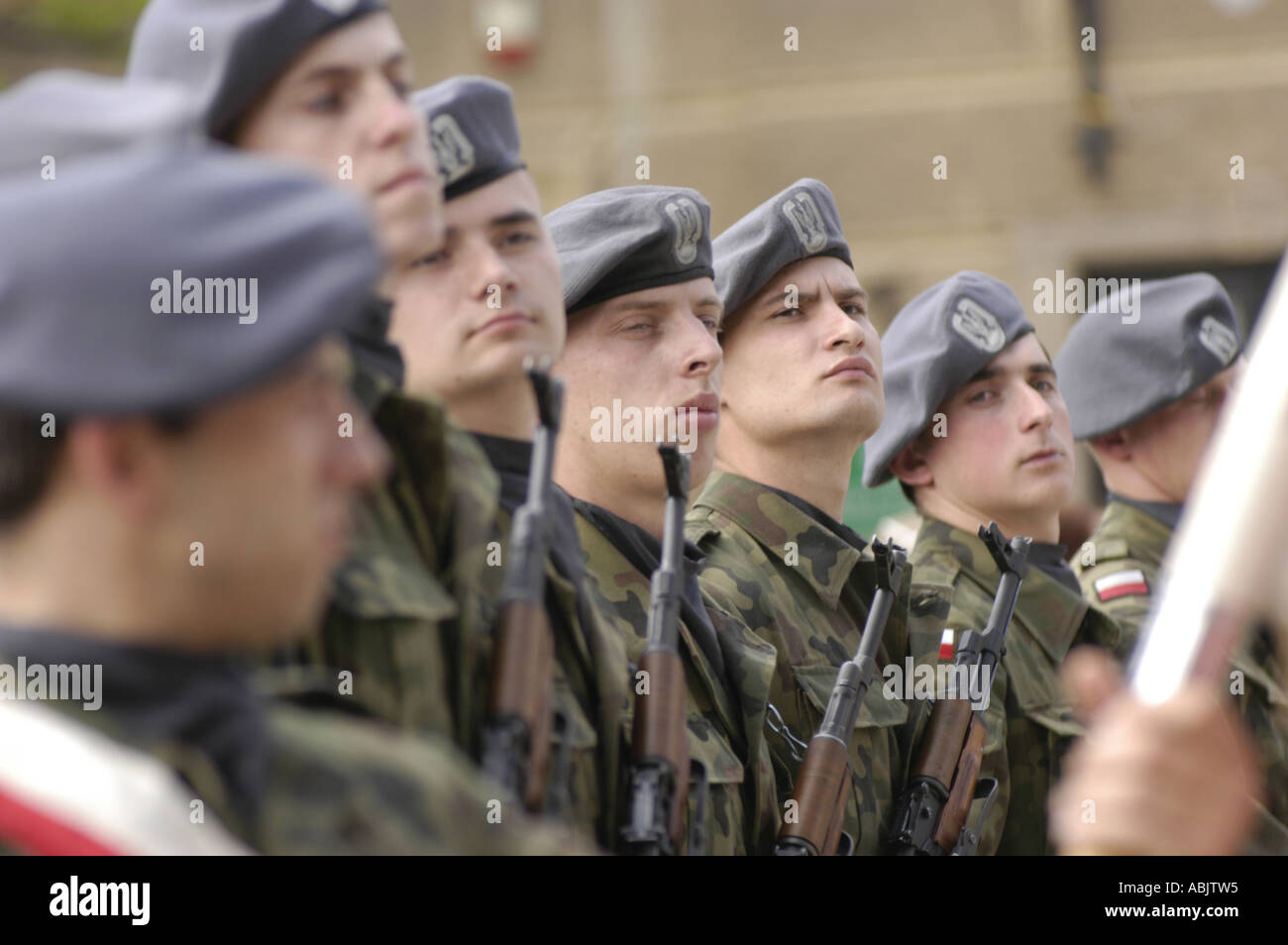 Polish soldiers during National Day Stock Photo