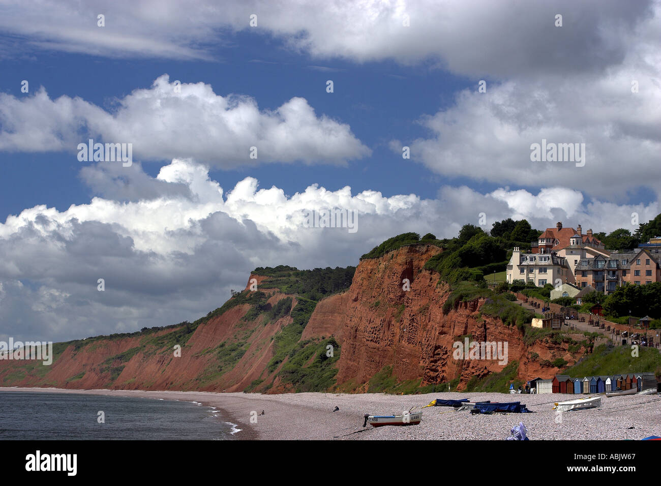View of the coastal resort of Budleigh Salterton in Devon Stock Photo