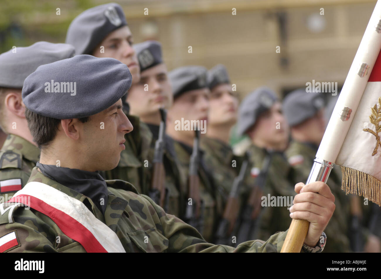 Polish soldiers during National Day Stock Photo