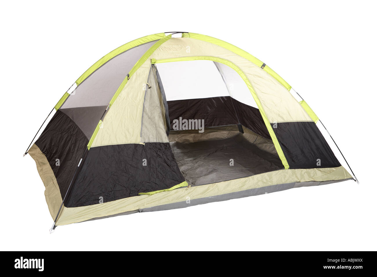 Camping tent cut out on white background Stock Photo