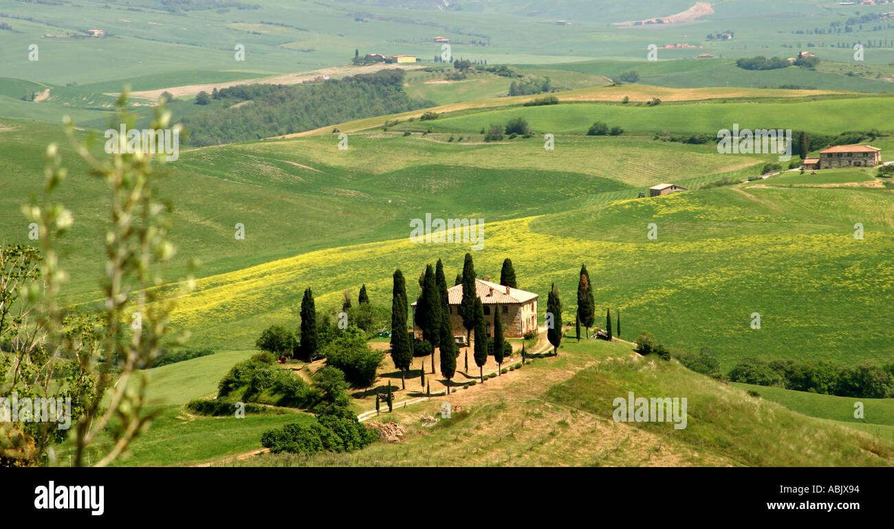 Tuscany italy italian house mansion trees hi-res stock photography and ...