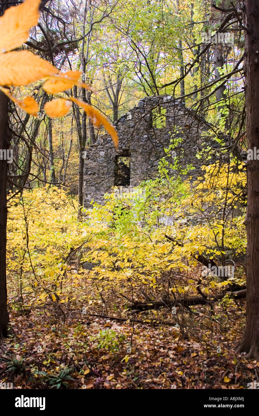 Abandoned stone house in the woods of Ridley Creek State Park in Pennsylvania Stock Photo Alamy