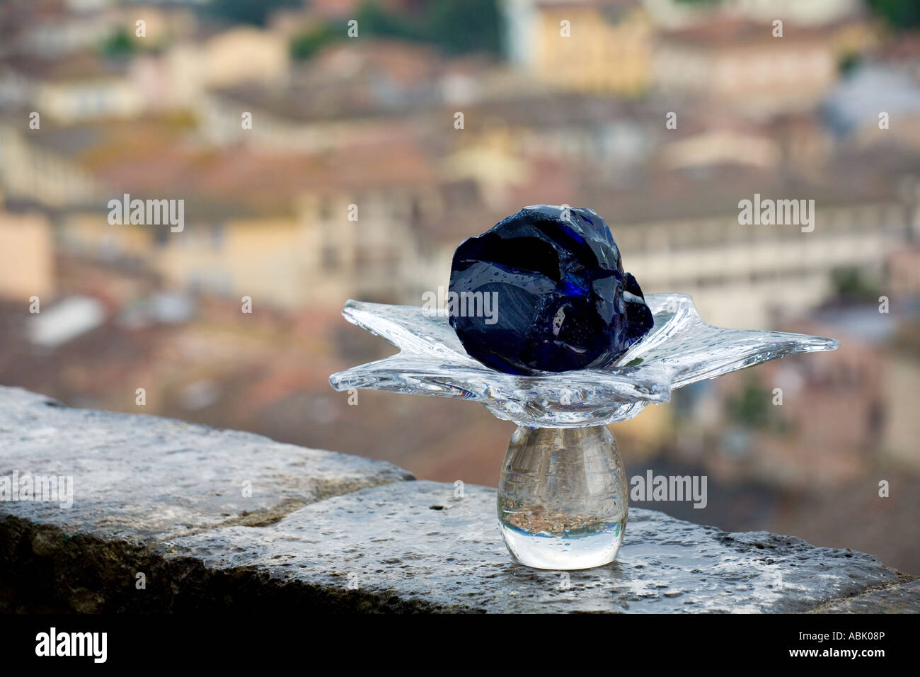 Colle di Val d'Elsa or Colle Val d'Elsa Italian Glassware on Tuscan hill town ramparts, Europe, EU Stock Photo