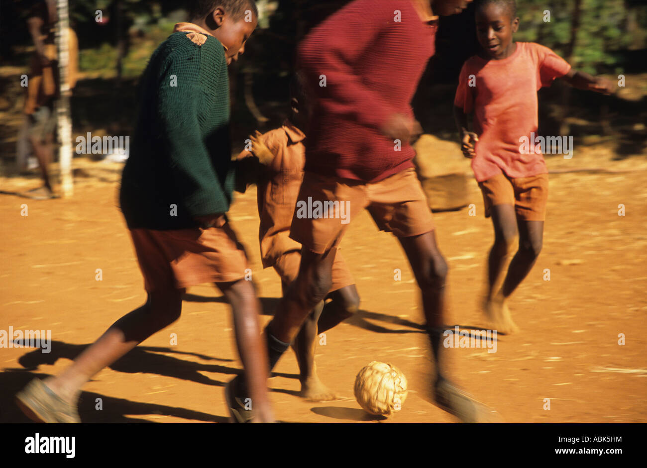 Orphans playing football Shearley Cripps Children s home Harare Zimbabwe Africa Stock Photo