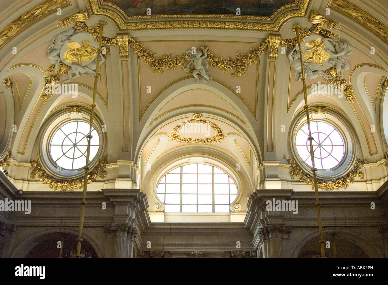 Ceiling's fragment of Hall of Columns,Royal Palace, Madrid, Spain Stock ...