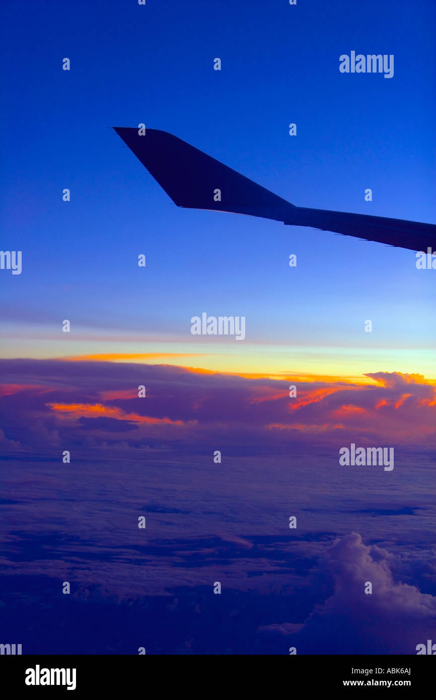 Dawn from B.A. flight nearing Mauritius Stock Photo Alamy