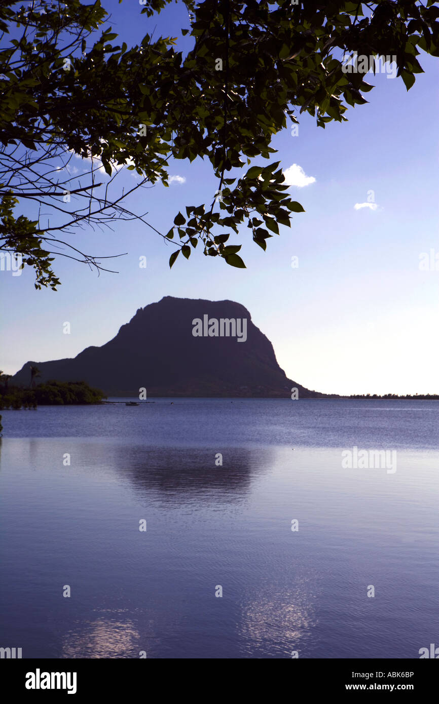 Le Morne mountain in the late afternoon - Mauritius Stock Photo