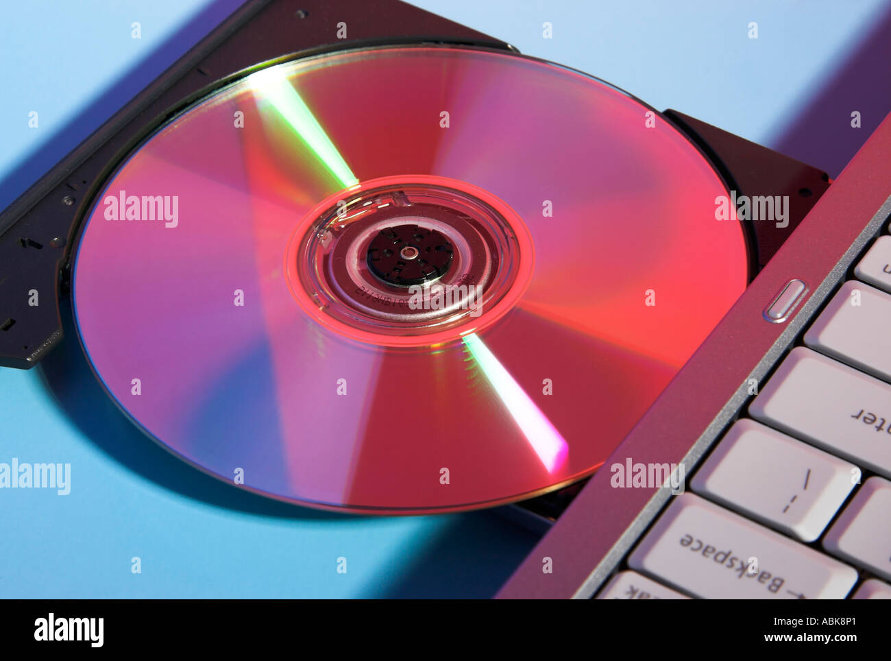 An opened CD drive tray Stock Photo