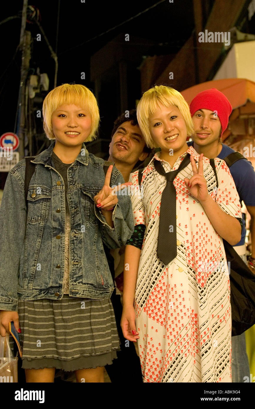 japanese girls blonde hair Stock Photo