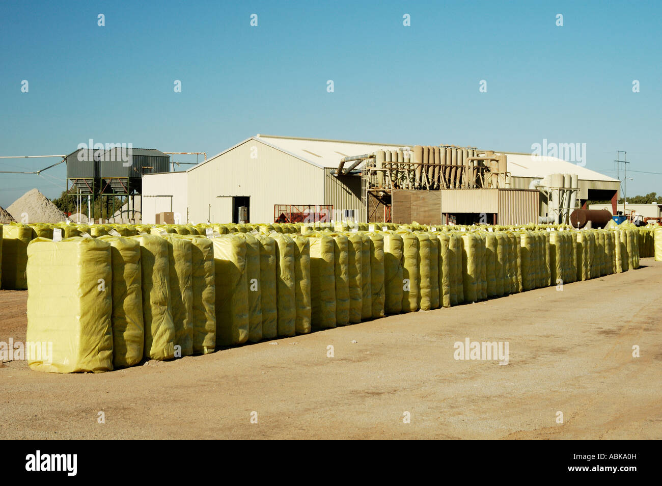 cotton bailes stacked at a cotton gin in Arizona Stock Photo Alamy