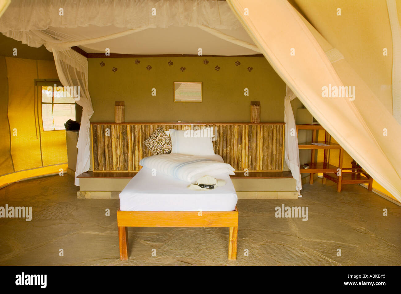 on safari lodge camp  tent KENYA wildlife Tsavo West Kenia East  Africa  SEVERIN SAFARI CAMP Stock Photo