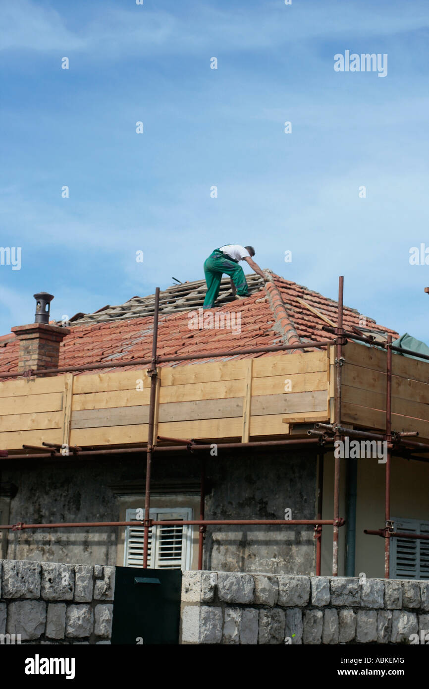 House under construction in Dubrovnic, Croatia Stock Photo