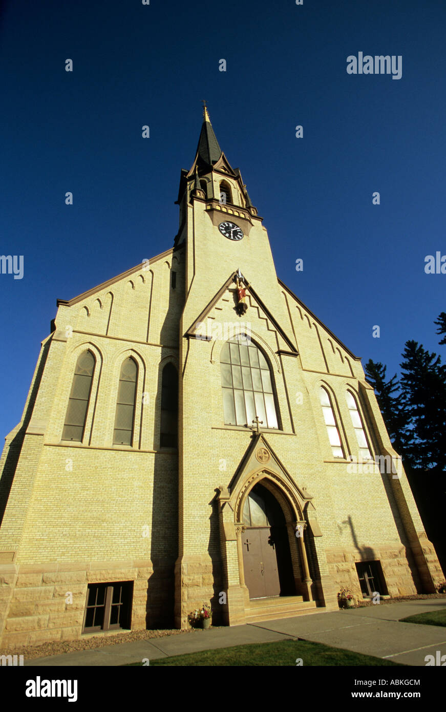 SACRED HEART CHURCH IN FREEPORT, CENTRAL MINNESOTA, U.S.A. SUMMER Stock