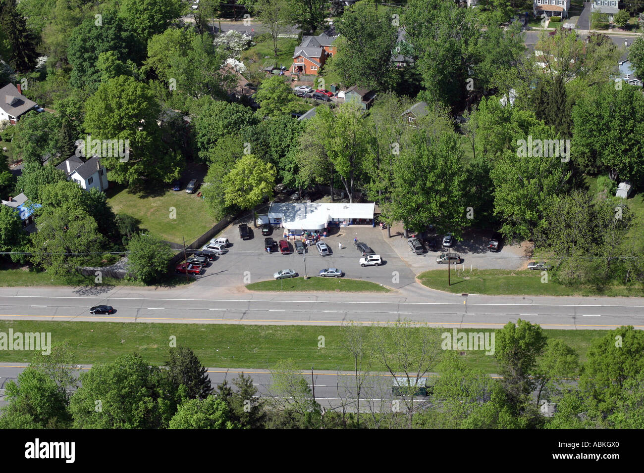 Aerial view of Polar Cub Ice Cream, a New Jersey landmark, located in