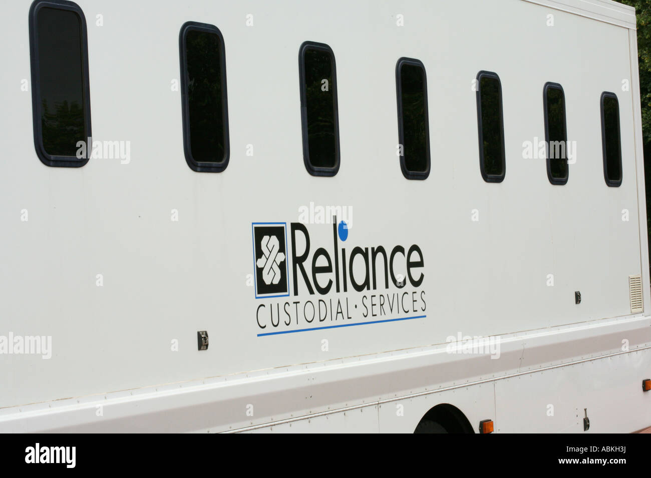 Reliance custodial services prison van jail bus Stock Photo