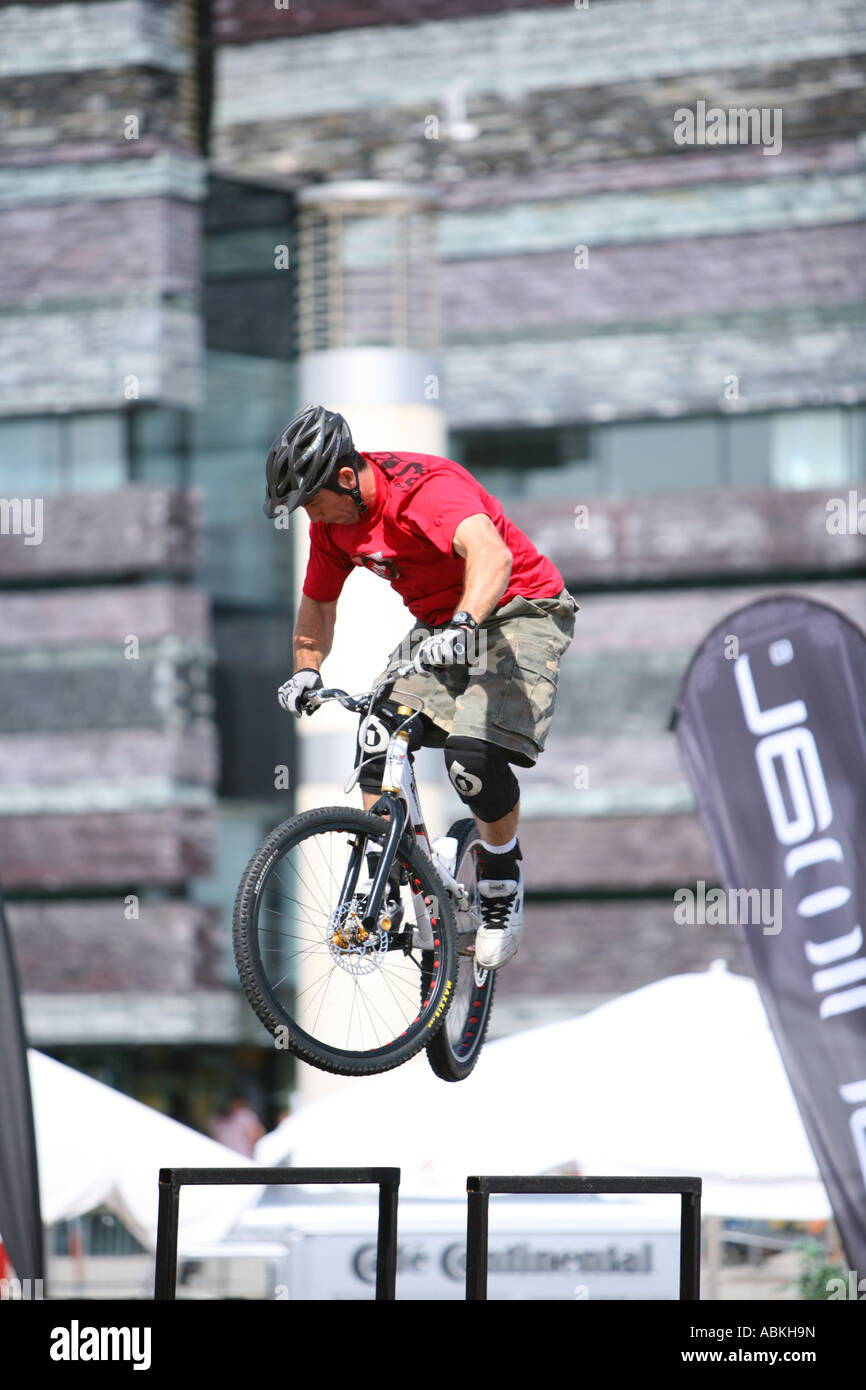 The Animal Mountain Biking Demo team, starring trials legend Martyn Ashton  jump Stock Photo - Alamy