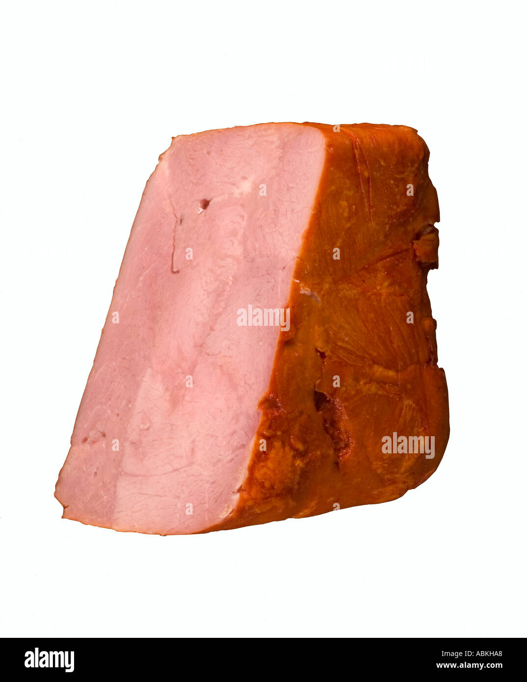 close up of a slice of ham pork traditional food meat eat cooking industry and bad for you banger bangers barbecue barbecues bas Stock Photo