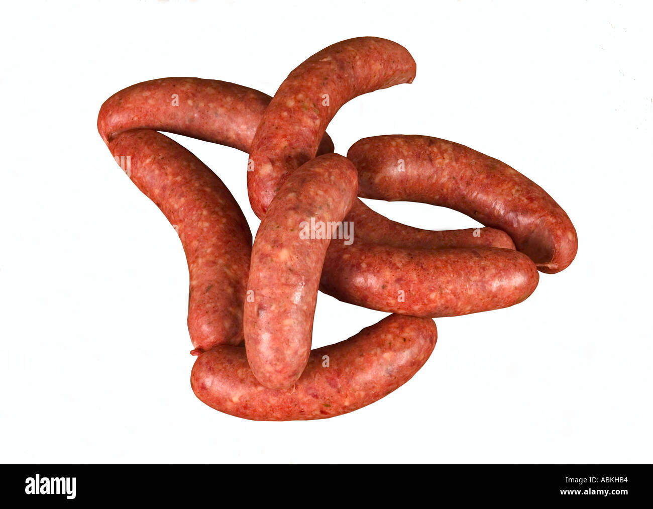 sausages raw pork traditional plate food meat eat cooking industry and bad for you banger bangers barbecue barbecues basics BBQ Stock Photo