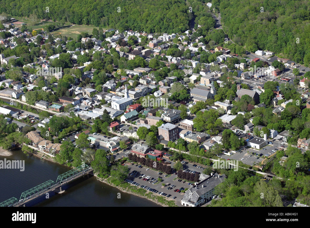Aerial View Of Lambertville New Jersey Usa ABKHG1 