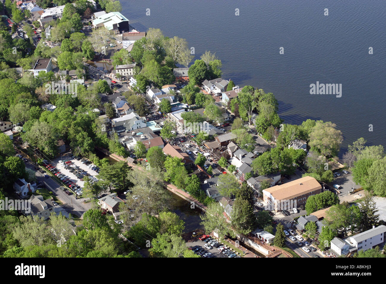 Aerial view of New Hope, Pennsylvania, U.S.A.photograph Stock Photo Alamy