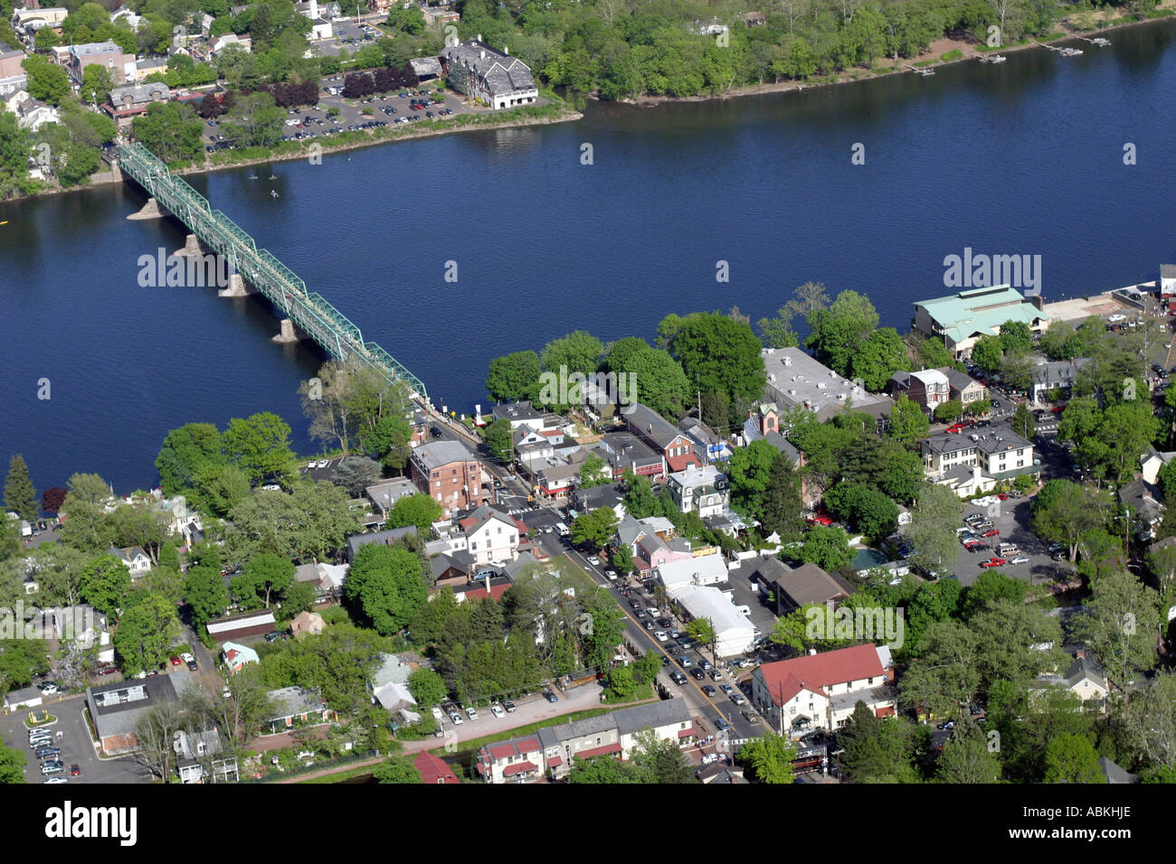 Aerial view of New Hope, Pennsylvania, U.S.A. Stock Photo