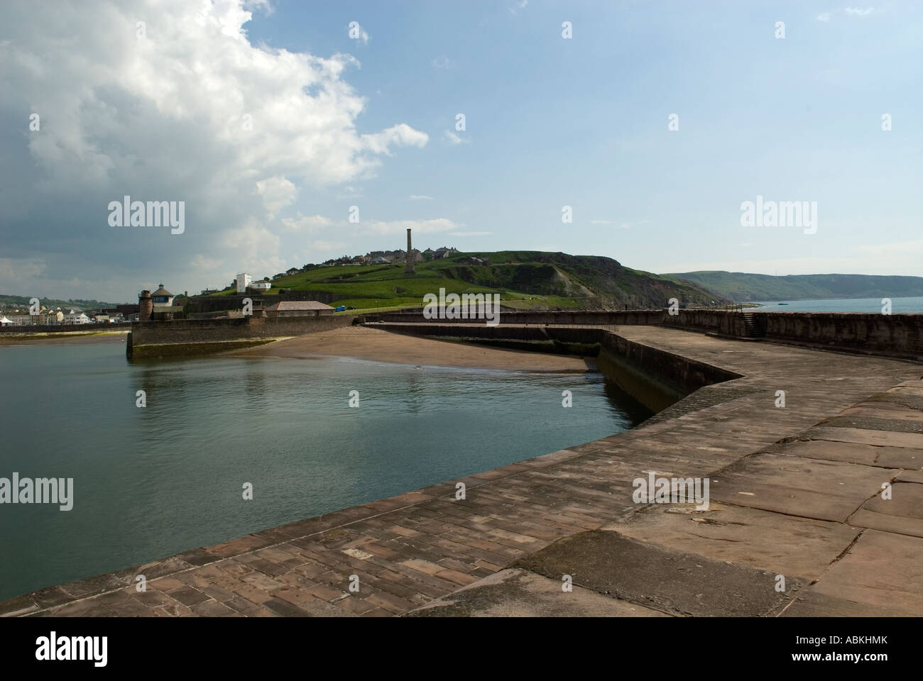 View towards Whitehaven from pier. Historic town of Whitehaven, Cumbria